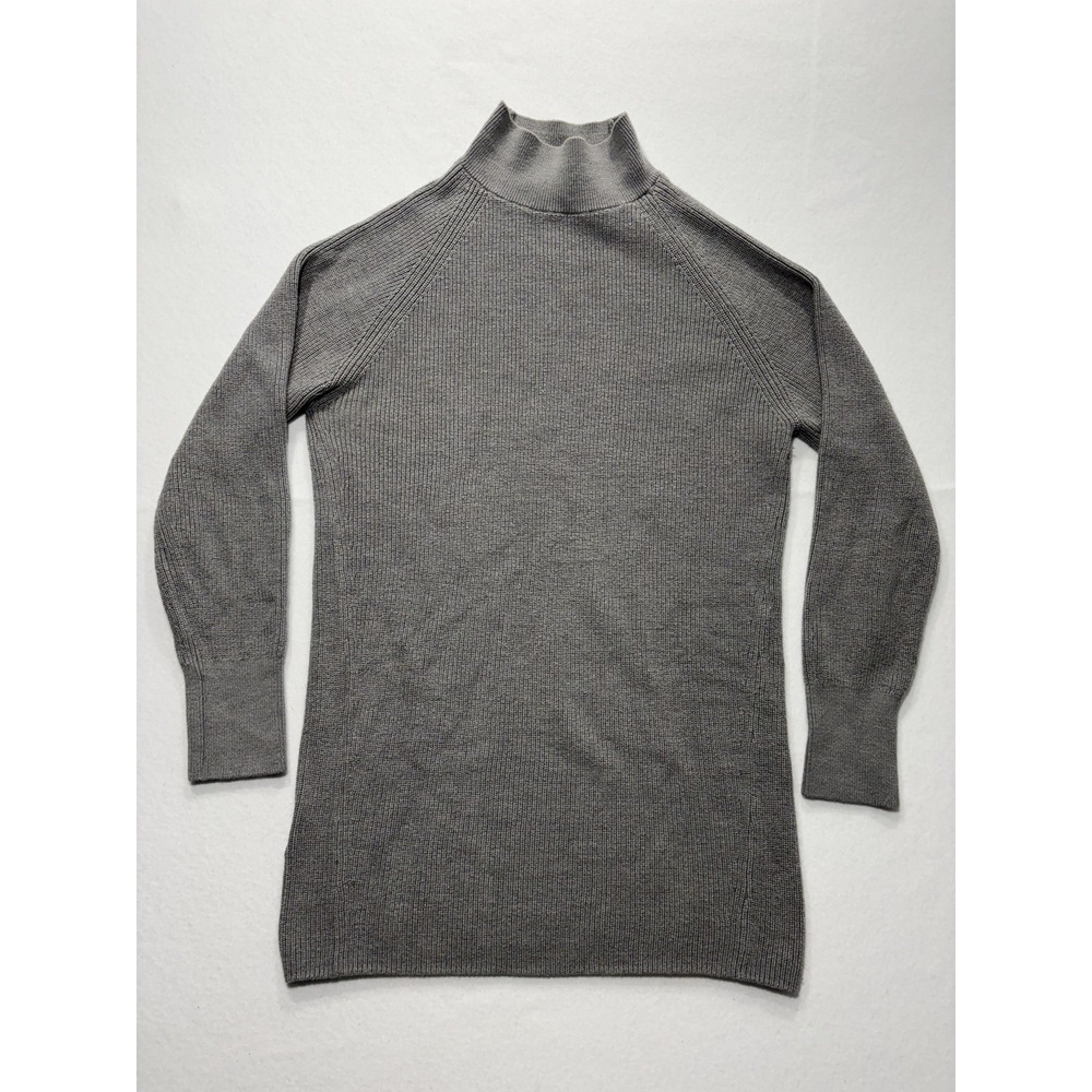 Lululemon Athletica Sweater Womens 2 Gray Mock Neck Long Sleeve Tunic Knit Slim